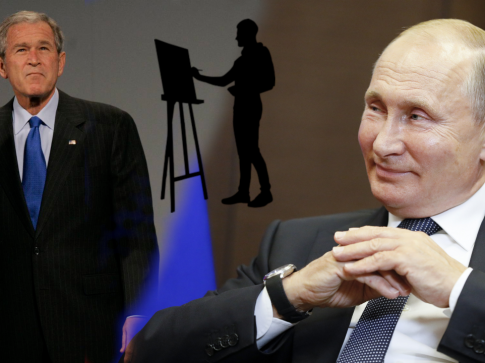 LIČI? Buš postao slikar - uradio Putinov portret (FOTO)