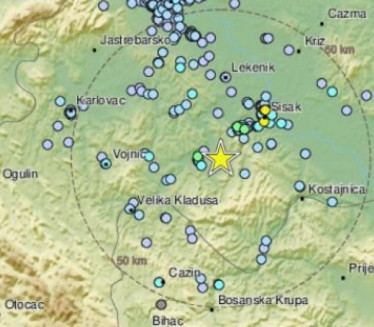 ХРВАТСКА СЕ ОПЕТ ТРЕСЛА: Два умерена земљотреса код Глине