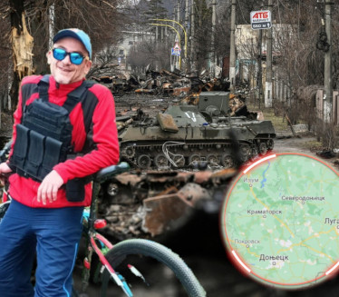ФИЛМСКИ БЕГ: Украјинац на бициклу избегавао руске гранате