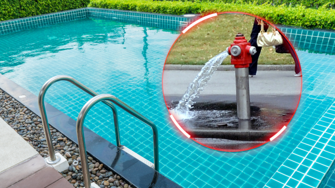 САМО НА БАЛКАНУ: Човек базен илегално повезао на хидрант