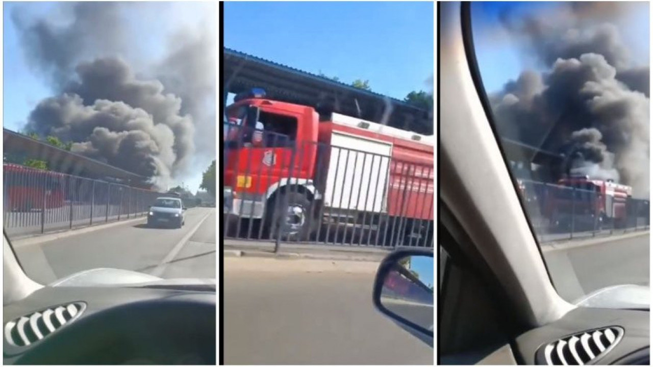 GORI AUTOBUSKA STANICA: Gust dim iznad Obrenovca