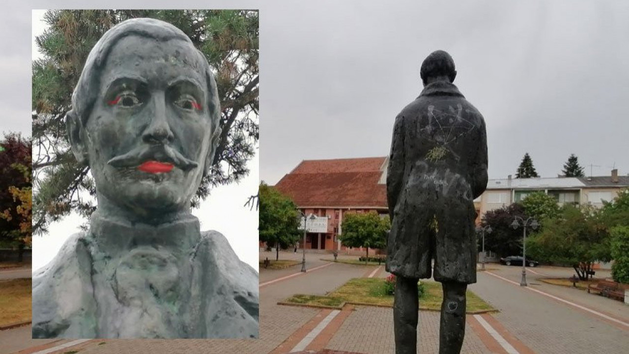ВАНДАЛИЗАМ: Оскрнављен споменик Стерији Поповићу