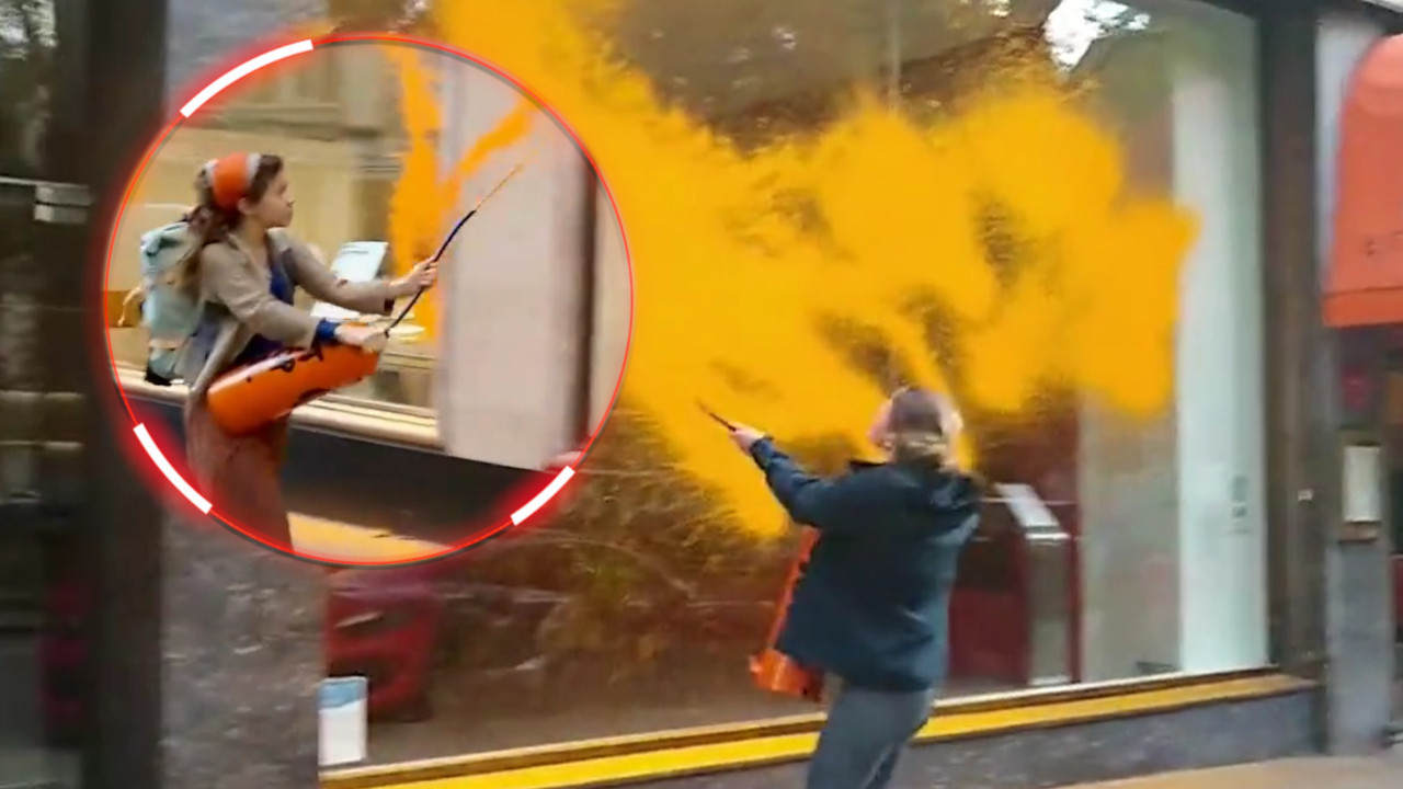 BOJOM NA SALONE AUTOMOBILA: Novi protest eko aktivista