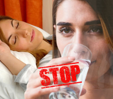 ОПРЕЗ: Никада не држите чашу воде крај кревета током ноћи
