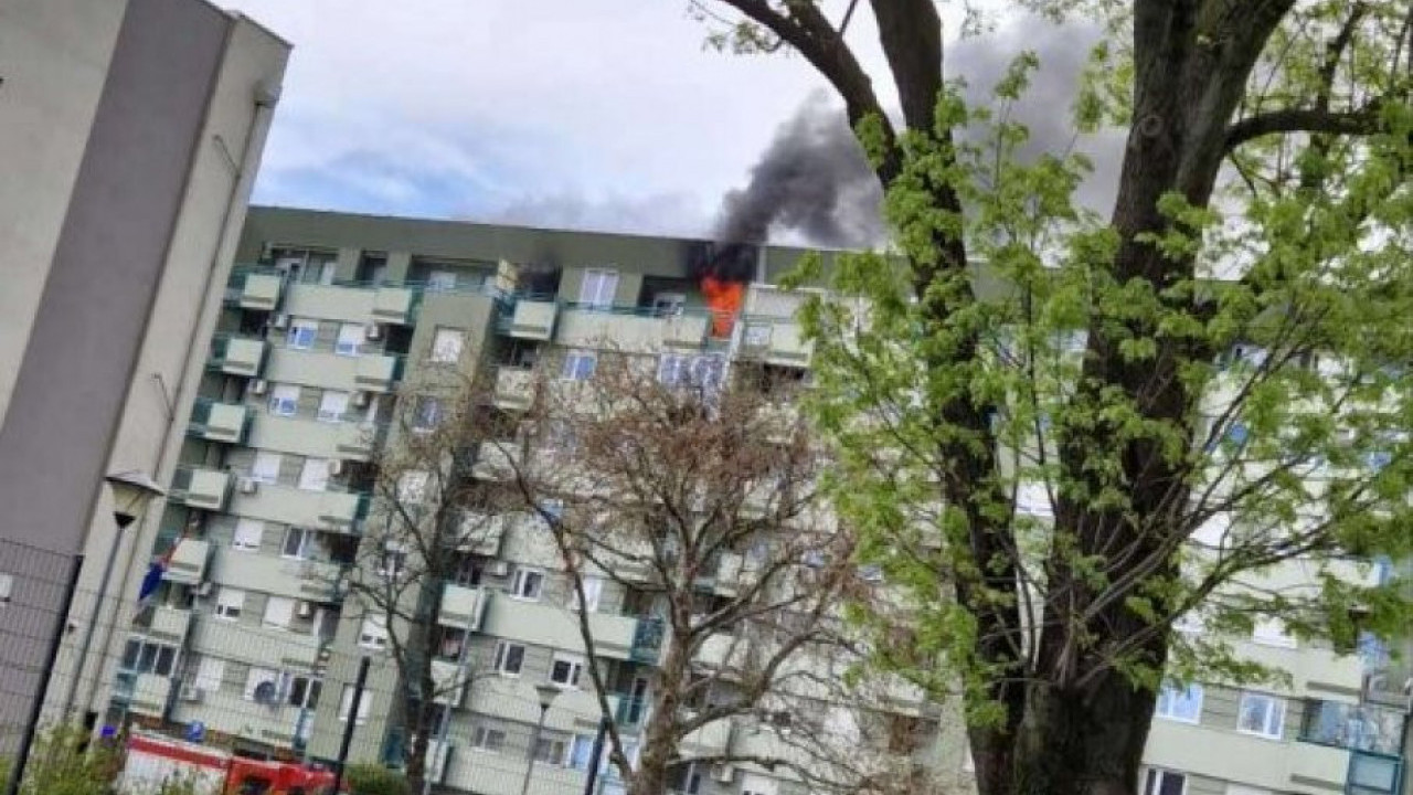 POŽAR U STEPI: Gori stan na poslednjem spratu (FOTO/VIDEO)