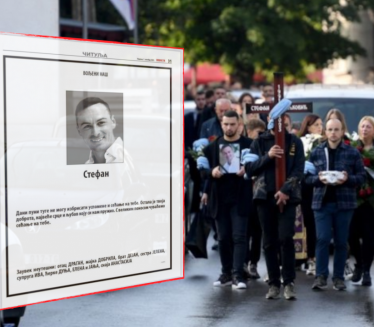 БОЛНЕ СЦЕНЕ: Крст и слика убијеног Србина на челу поворке