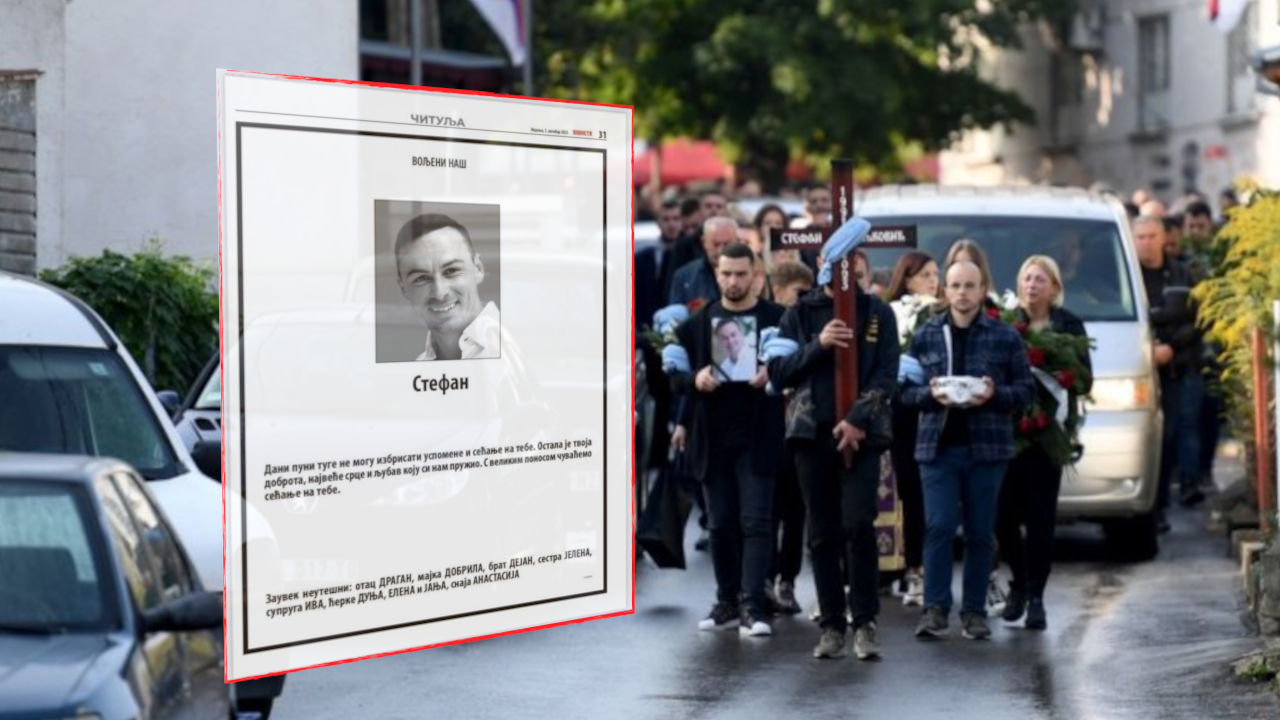 BOLNE SCENE: Krst i slika ubijenog Srbina na čelu povorke