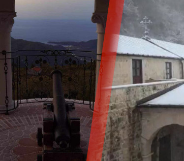PRVI SNEG U BUDVI: Manastir Stanjevići pod belim pokrivačem
