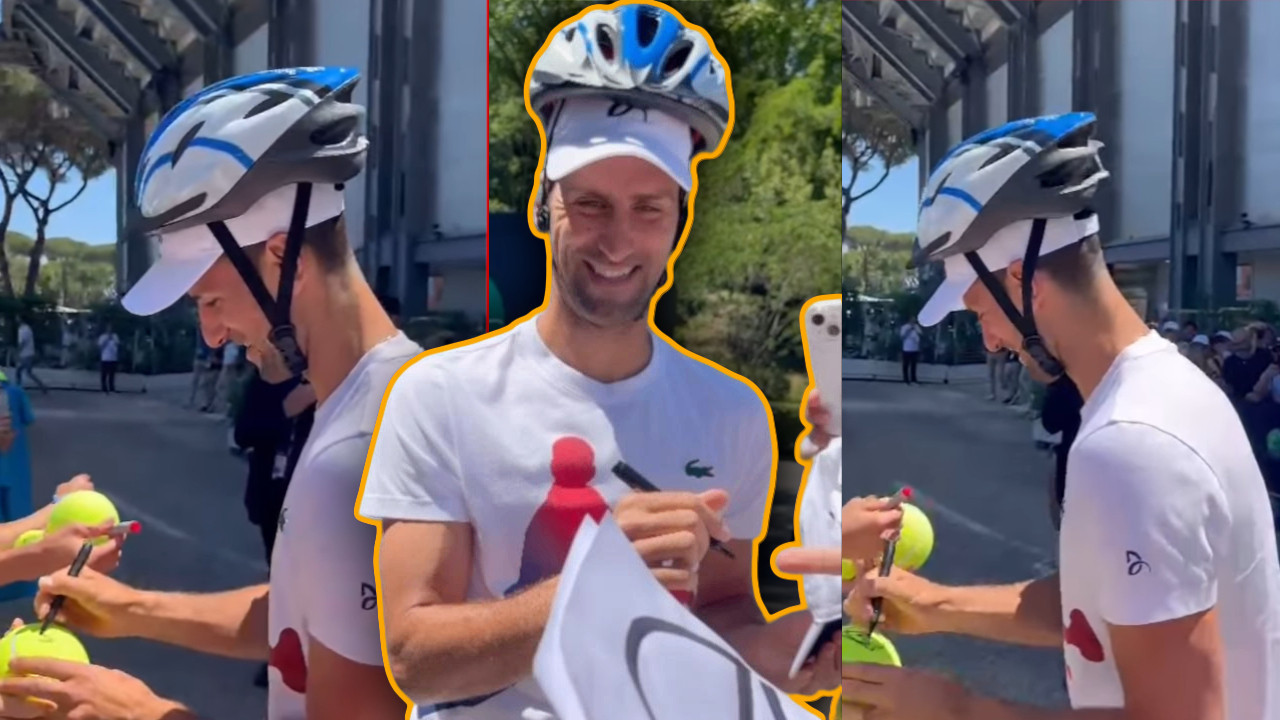 NIŠTA NE PREPUŠTA SLUČAJU Nole se pojavio s kacigom na glavi