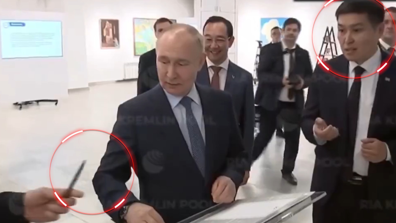 HIT: Putinu "stala" olovka, a u obezbeđenju metež (VIDEO)
