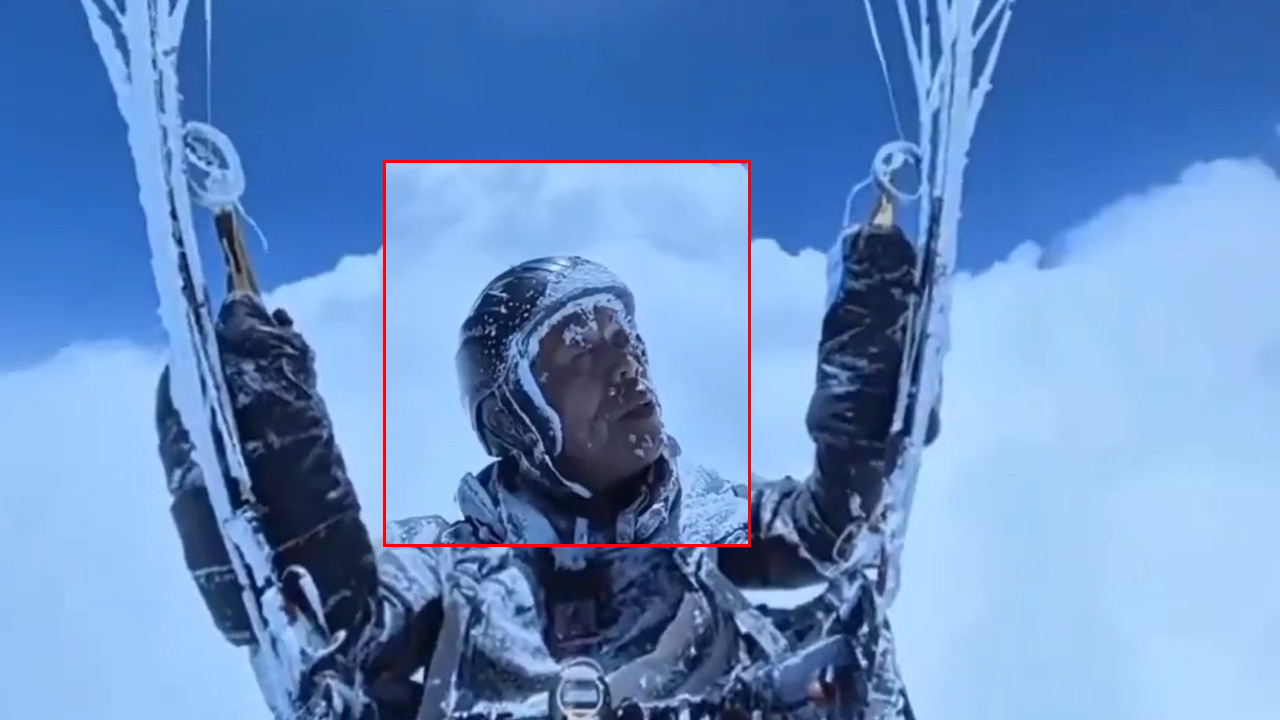 SNIMAK SA 8.5km VISINE Promrzli paraglajdista na -40°C VIDEO