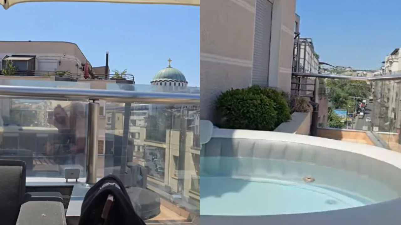 Pevač ima bazen na terasi sa pogledom na Hram Svetog Save