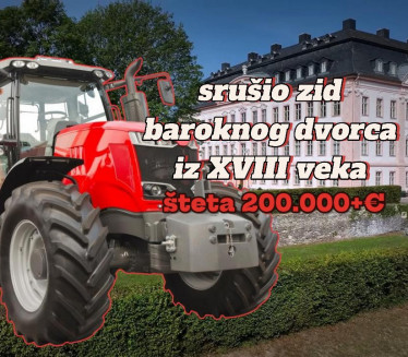 200.000€ ŠTETA NA DVORCU IZ 18.VEKA: Traktorom napravio haos