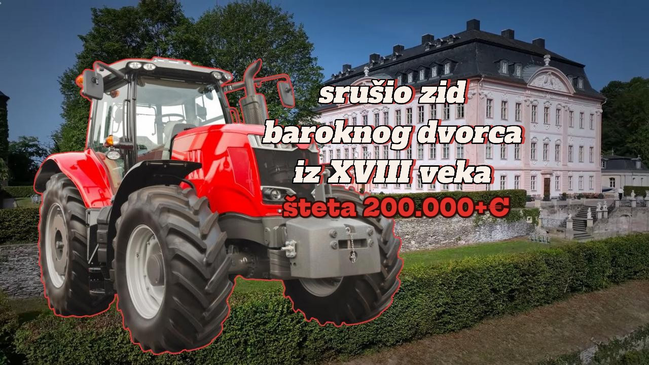 200.000€ ŠTETA NA DVORCU IZ 18.VEKA: Traktorom napravio haos