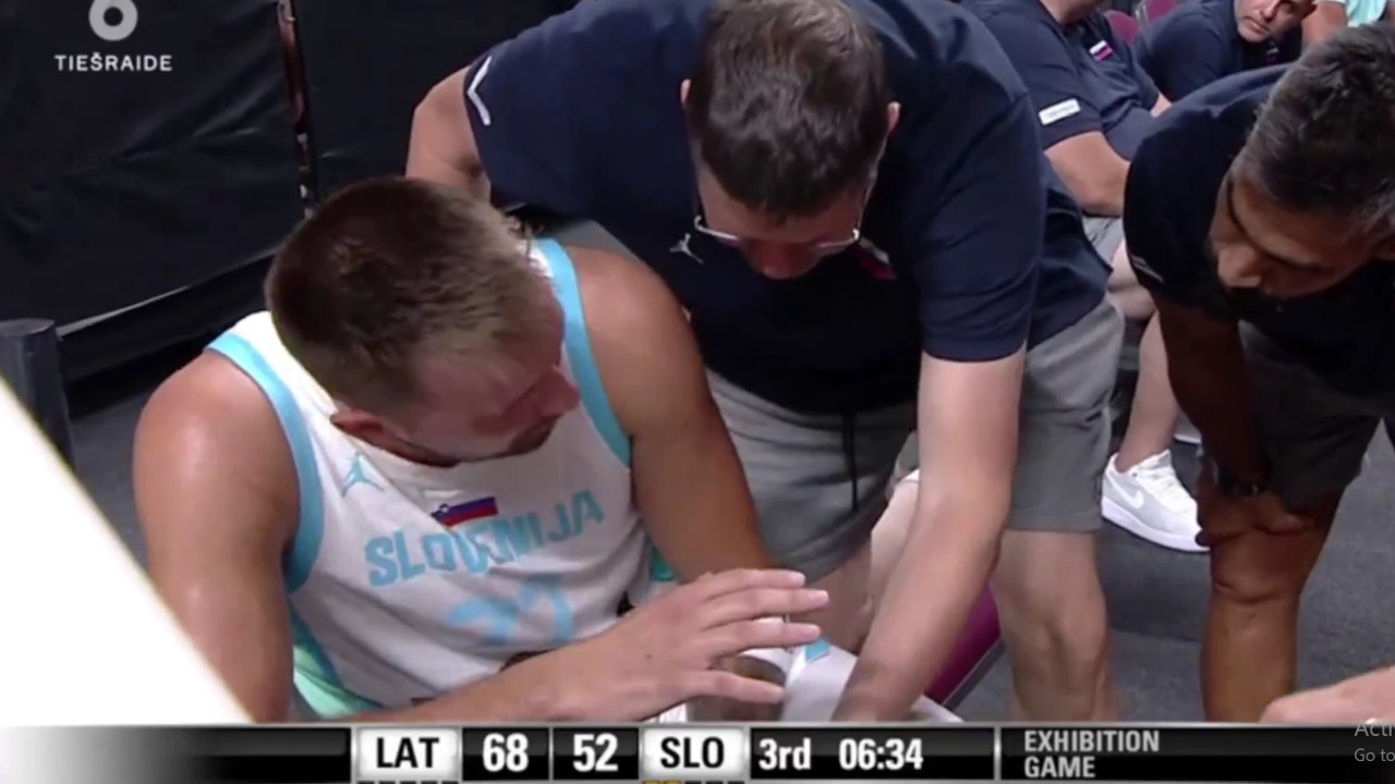 SLOVENIJA U SUZAMA: Vidite kako se povredio Luka Dončić