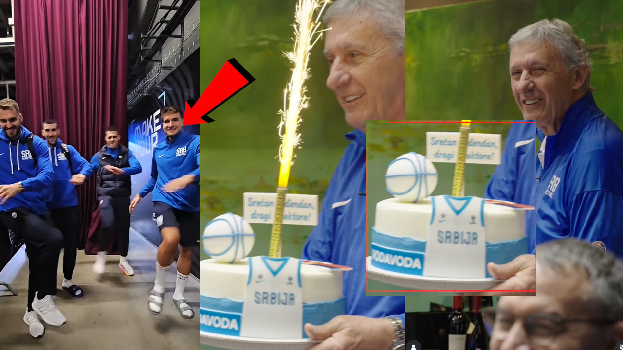 КОШАРКАШИ ИЗНЕНАДИЛИ ПЕШИЋА: Није скидао осмех (ВИДЕО)