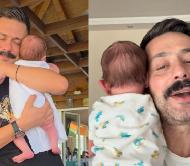 VASIĆ POKAZAO NEŽNU STRANU: Grli i peva sinu prvencu