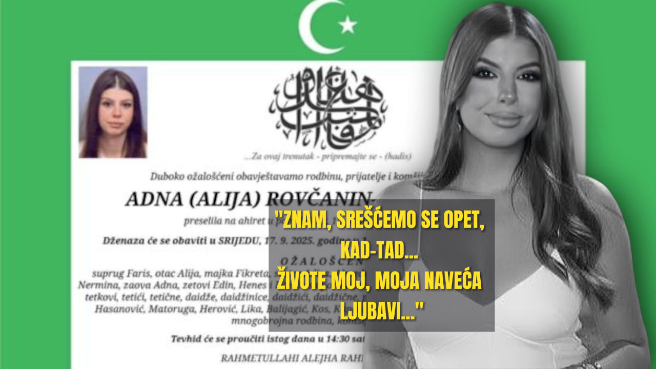 NEBESA PLAČU Muž se oprostio od Adne, umrla 2 dana od svadbe