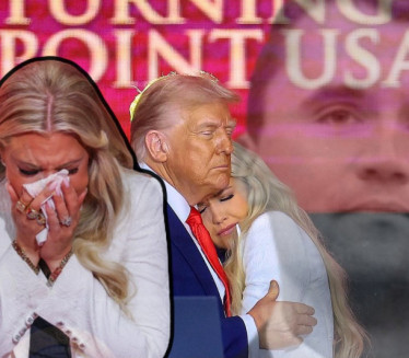 "ОДВРАТНО" Трамп пољубио Киркову удовицу, многи га критикују