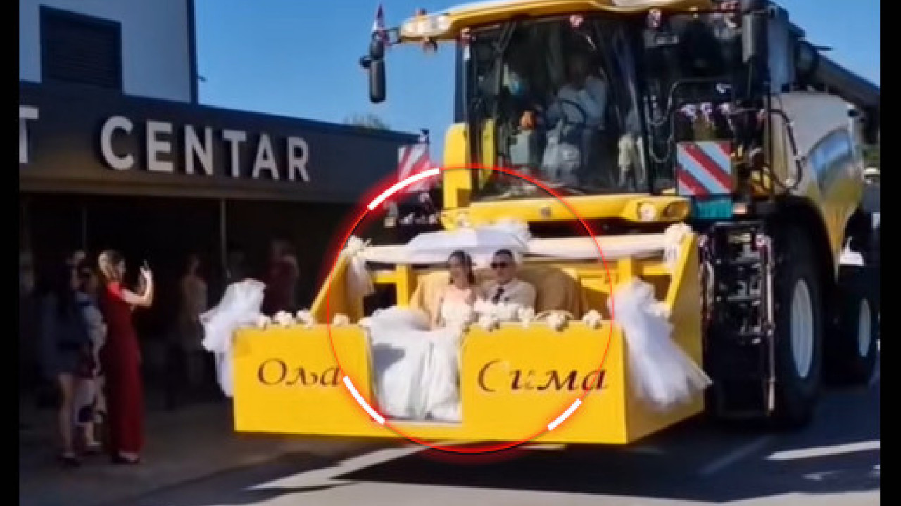 HIT U BAČKOJ PALANCI Vidite u čemu mladenci stižu na svadbu!
