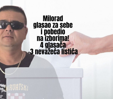 MILORAD POBEDIO NA IZBORMA: Osvojio 1 glas - glasao za sebe