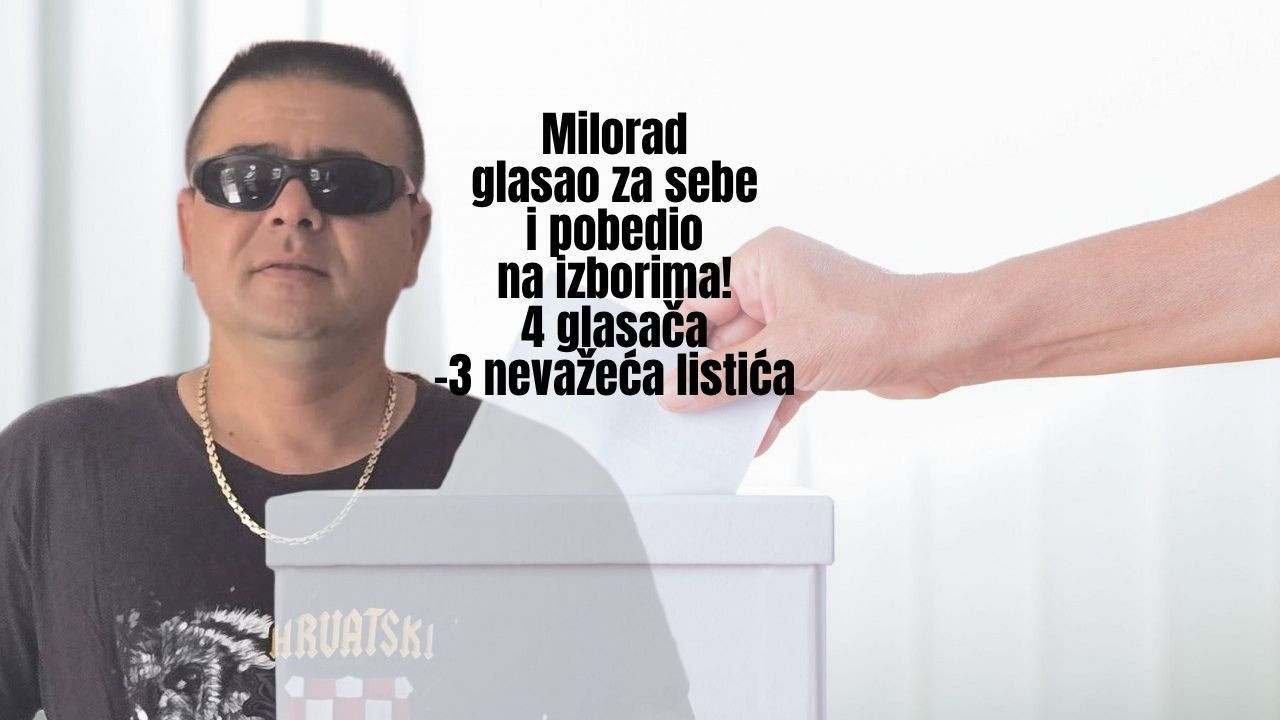 MILORAD POBEDIO NA IZBORMA: Osvojio 1 glas - glasao za sebe