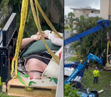 DRAMA-ISEKLI ZID: Kranom spasili čoveka od 272kg, pozlilo mu