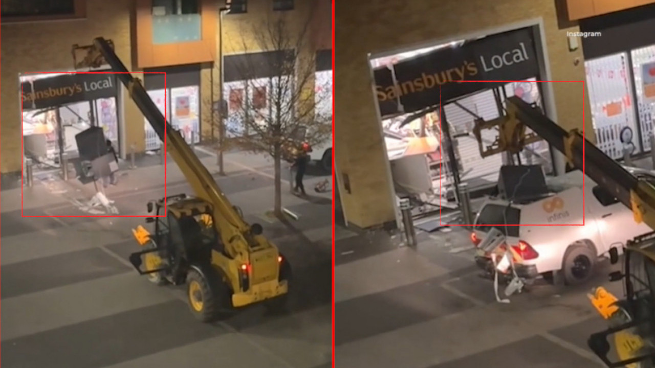 DRSKA KRAĐA Mašinom nalik dizalici iščupali bankomat iz zida