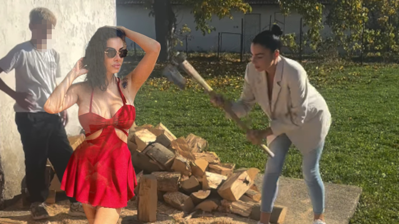 Folkerka cepa drva - (na)sekirala ih redom (FOTO)