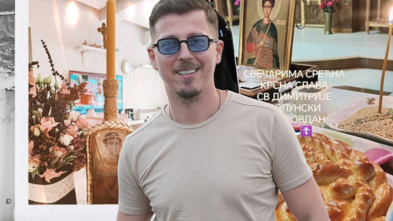 СЛАВА У ДОМУ ДИНЧИЋА: Показао трпезу до последњег детаља