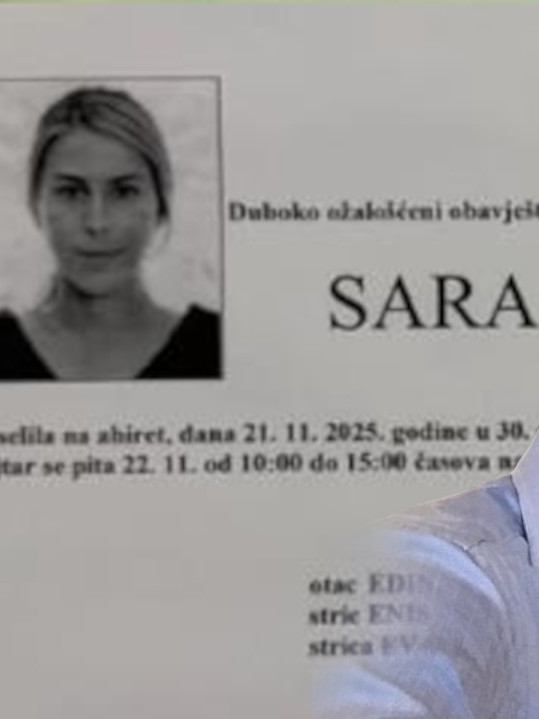 ПОГИНУЛА ЋЕРКА ВОДИТЕЉА Крнић објавио Сарину (29) умрлицу