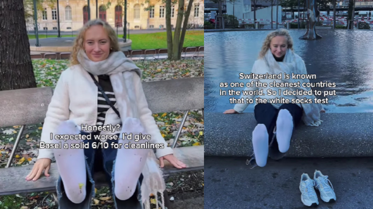 ČISTE? Hodala u belim čarapama po Bazelu, pa pokazala noge