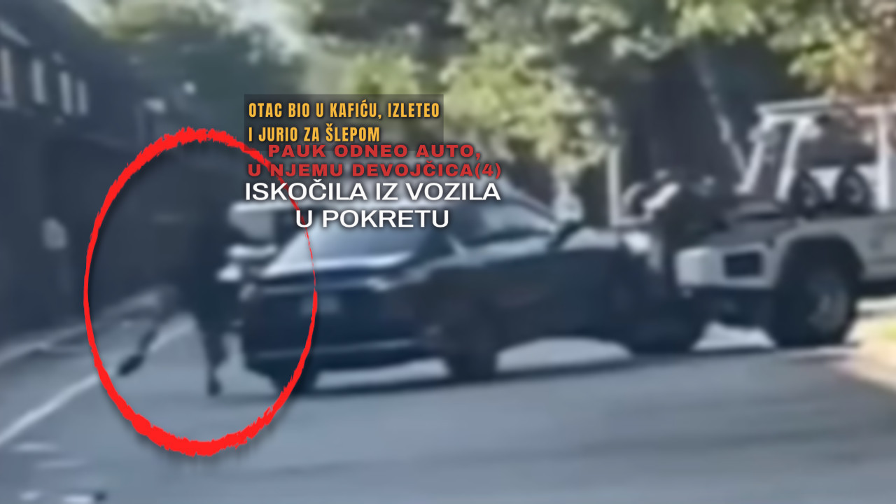 UŽAS Pauk odneo auto,u njemu devojčica(4)-iskočila u pokretu