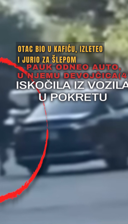 UŽAS Pauk odneo auto,u njemu devojčica(4)-iskočila u pokretu