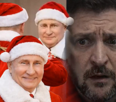 ZELENSKOM LISICE I ZATVOR: Rusi objavili - Putin Deda Mraz