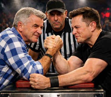 DA REŠE TO "MUŠKI" O'Liri izazvao Maska na obaranje ruku