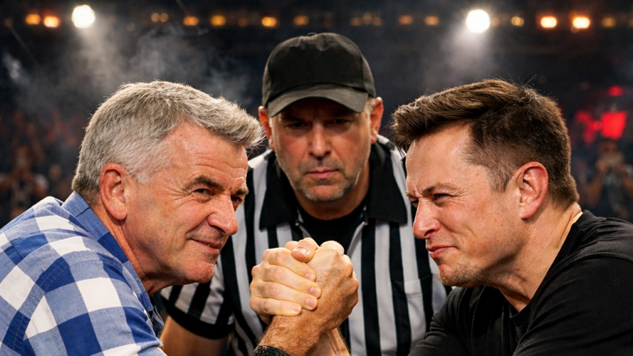 DA REŠE TO "MUŠKI" O'Liri izazvao Maska na obaranje ruku