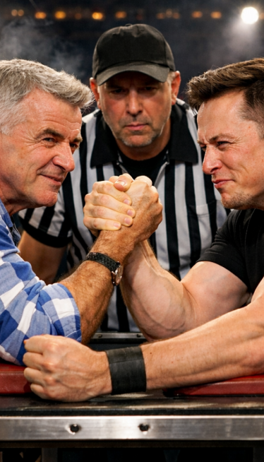 DA REŠE TO "MUŠKI" O'Liri izazvao Maska na obaranje ruku