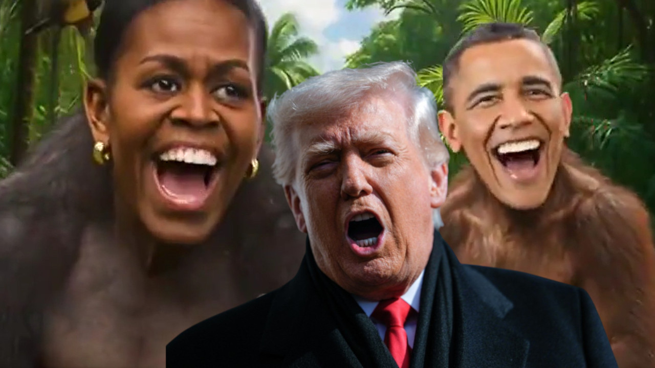 TRAMP BAŠ PRETERAO! Barak i Mišel Obama kao MAJMUNI (VIDEO)