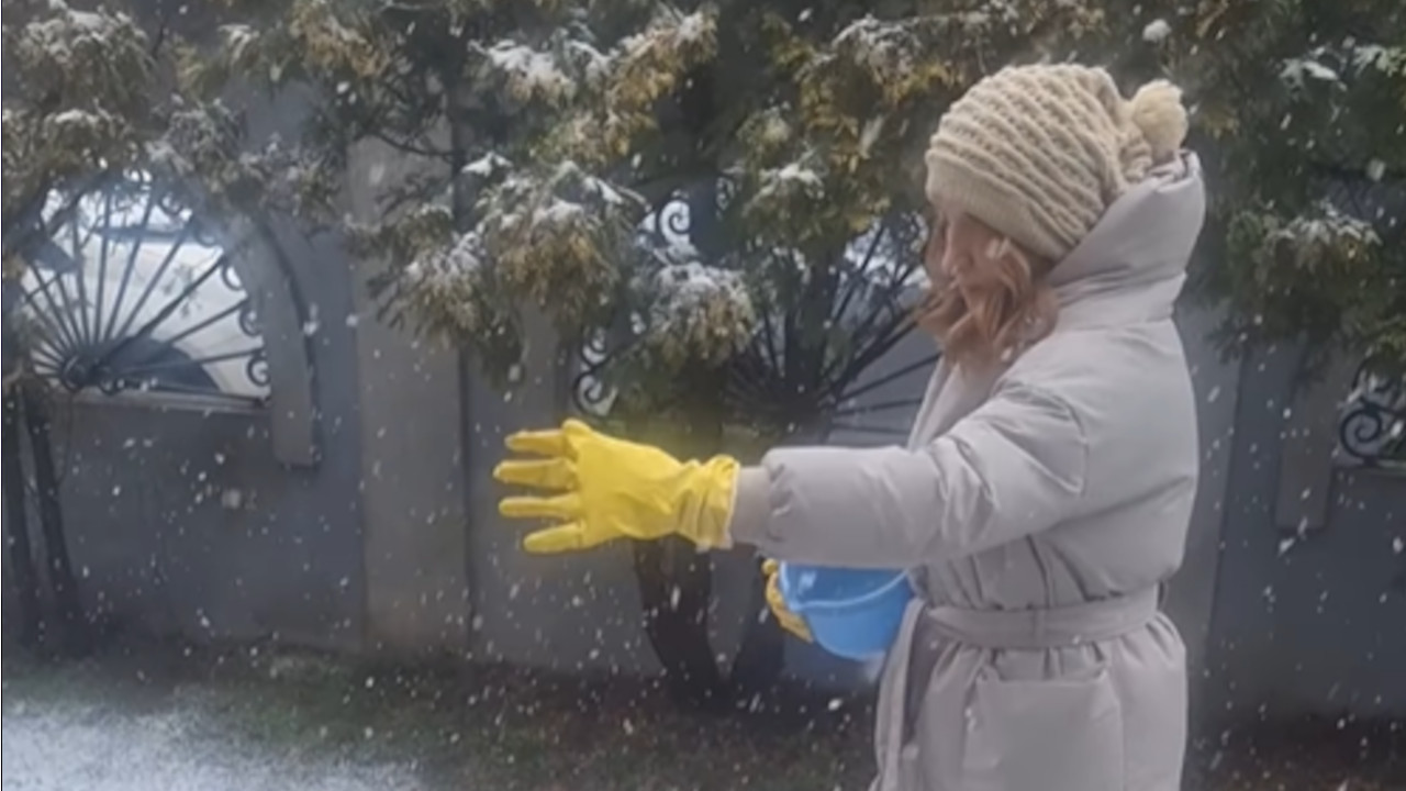 U BG veje sneg,a slavna folkerka obavlja poljoprivredne radove