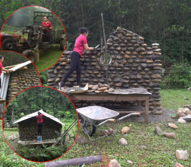 ЖЕНА ЗМАЈ! Сама саградила себи КУЋУ - камен по камен