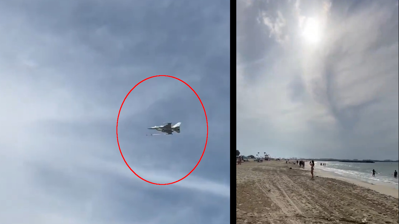 (VIDEO)DUBAI,PLAŽA,UŽIVANJE Na nebu rat: F-16 puca na šaheda