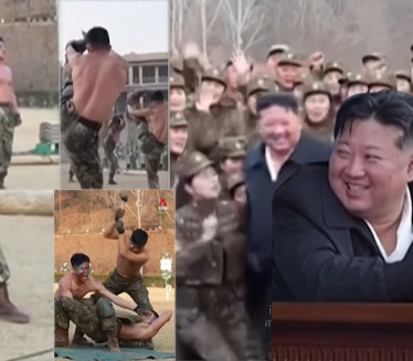 СКОРО НИЈЕ БИО ОВОЛИКО СРЕЋАН: Ким гледао вежбу специјалаца