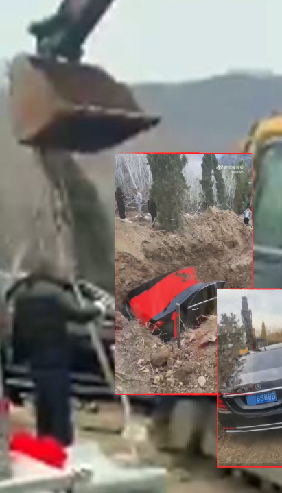Затрпали и "мечку": Богаташ сахрањен у луксузном "мерцедесу"
