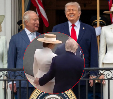 Трамп претерао? "Опипао" Меланију пред краљем и краљицом