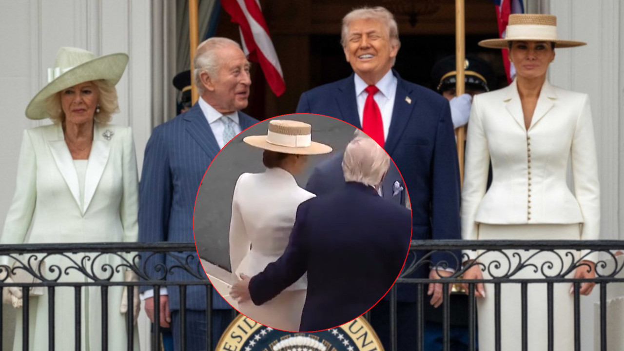 Трамп претерао? "Опипао" Меланију пред краљем и краљицом
