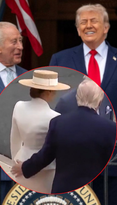 Трамп претерао? "Опипао" Меланију пред краљем и краљицом