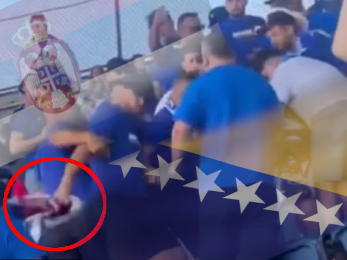Momku na tribinama oteli zastavu Srbije - nosio dres BiH