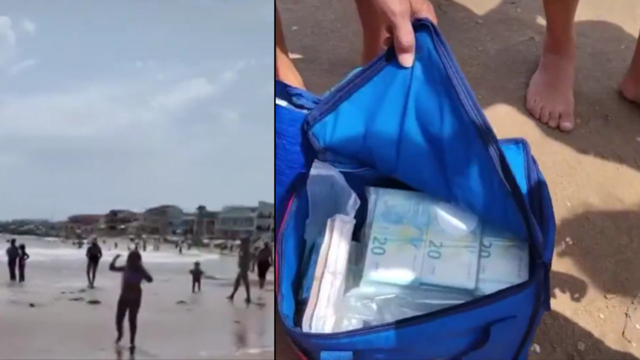 Na plaži isplivala torba sa 700.000€,ljudi se grabili (video)