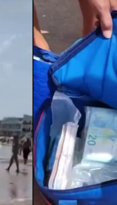 Na plaži isplivala torba sa 700.000€,ljudi se grabili (video)